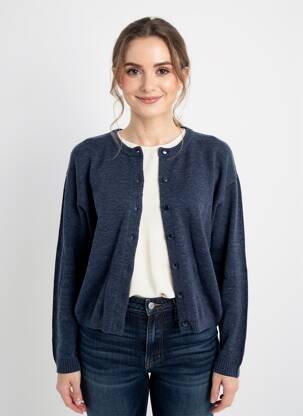Gilet manches longues stretch bleu C'EST BEAU LA VIE femme