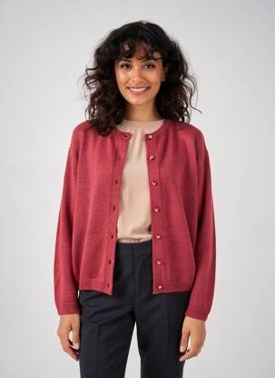 Gilet manches longues stretch rouge C'EST BEAU LA VIE femme