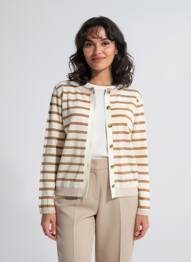 Gilet manches longues stretch beige C'EST BEAU LA VIE femme