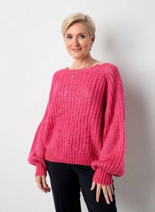 Pull col bateau manches longues rose JULIE GUERLANDE femme