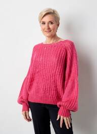Pull col bateau manches longues rose JULIE GUERLANDE femme