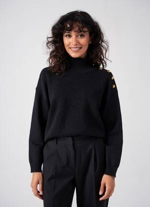 Pull stretch manches longues noir C'EST BEAU LA VIE femme