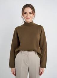 Pull stretch manches longues vert C'EST BEAU LA VIE femme