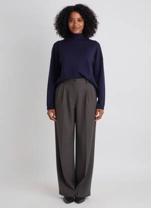Pull coupe droite manches longues bleu C'EST BEAU LA VIE femme