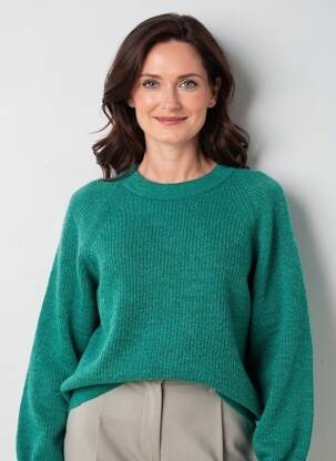 Pull stretch manches longues vert JULIE GUERLANDE femme
