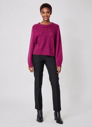 Pull stretch manches longues rose C'EST BEAU LA VIE femme