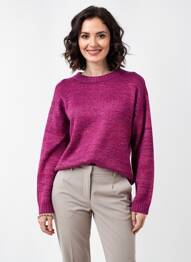 Pull stretch manches longues violet C'EST BEAU LA VIE femme