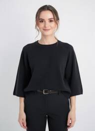Pull stretch manches 3/4 noir C'EST BEAU LA VIE femme