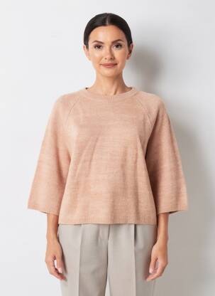 Pull stretch manches 3/4 marron C'EST BEAU LA VIE femme