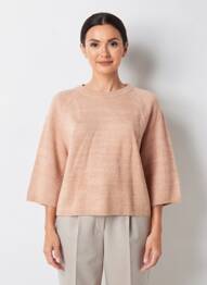 Pull stretch manches 3/4 marron C'EST BEAU LA VIE femme