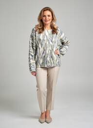 Pull stretch manches longues vert JULIE GUERLANDE femme