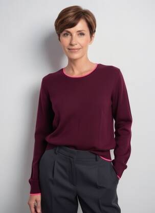 Pull coupe cintrée manches longues violet JULIE GUERLANDE femme
