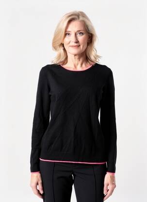 Pull coupe cintrée manches longues noir JULIE GUERLANDE femme