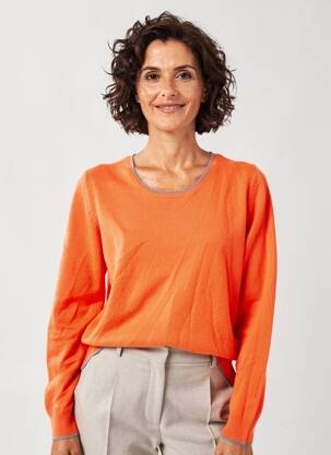 Pull coupe cintrée manches longues orange JULIE GUERLANDE femme