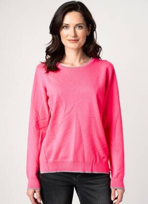 Pull coupe cintrée manches longues rose JULIE GUERLANDE femme