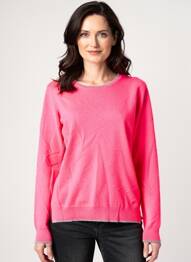 Pull coupe cintrée manches longues rose JULIE GUERLANDE femme