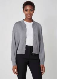 Gilet manches longues coupe cintrée gris C'EST BEAU LA VIE femme