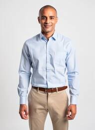 Chemise manches longues imprimé fantaisie bleu CAMBRIDGE homme