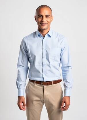 Chemise manches longues imprimé fantaisie bleu CAMBRIDGE homme