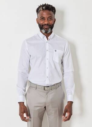 Chemise manches longues coupe droite blanc CAMBRIDGE homme
