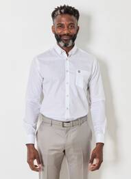 Chemise manches longues coupe droite blanc CAMBRIDGE homme