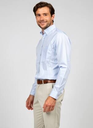 Chemise manches longues imprimé fantaisie bleu CAMBRIDGE homme