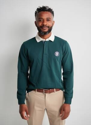 Polo manches longues manches longues vert CAMBRIDGE homme