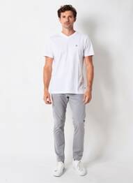T-shirt coupe cintrée manches courtes blanc CAMBRIDGE homme