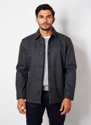 Manteau court col chemisier sans capuche gris CAMBRIDGE homme
