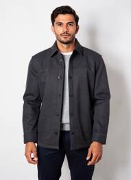 Manteau court tissage chiné sans capuche gris CAMBRIDGE homme