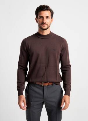 Pull manches longues manches longues marron CAMBRIDGE homme