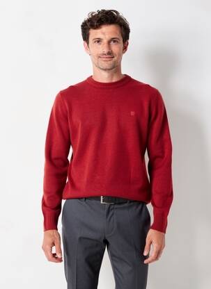 Pull col rond manches longues orange CAMBRIDGE homme