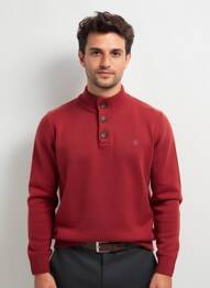Pull maille tricot manches longues orange CAMBRIDGE homme