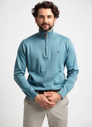 Pull manches longues manches longues vert CAMBRIDGE homme