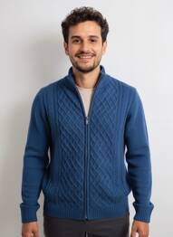 Gilet manches longues manches longues bleu CAMBRIDGE homme