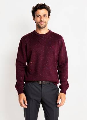 Pull stretch manches longues rouge CAMBRIDGE homme