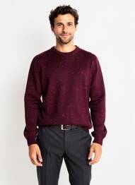 Pull stretch manches longues rouge CAMBRIDGE homme