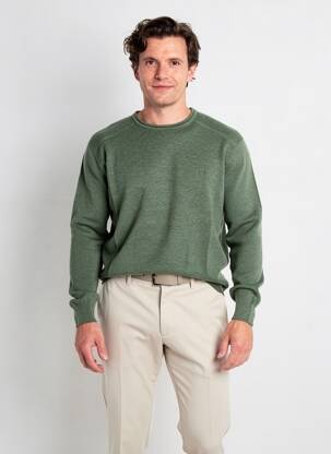 Pull stretch manches longues vert CAMBRIDGE homme