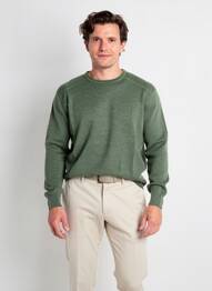 Pull stretch manches longues vert CAMBRIDGE homme