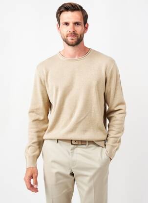 Pull stretch manches longues beige CAMBRIDGE homme