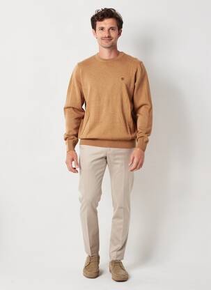 Pull stretch manches longues marron CAMBRIDGE homme