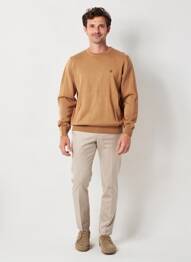 Pull stretch manches longues marron CAMBRIDGE homme