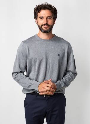 Pull stretch manches longues gris CAMBRIDGE homme