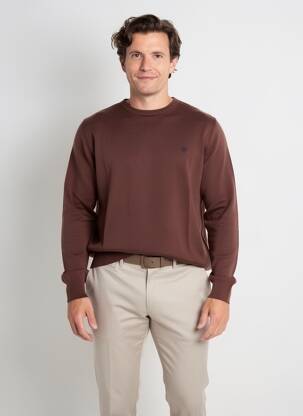 Pull stretch manches longues marron CAMBRIDGE homme