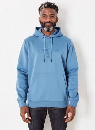 Sweat-shirt à capuche tissage jersey manches longues bleu CAMBRIDGE homme