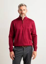 Pull stretch manches longues rouge CAMBRIDGE homme