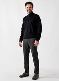 Pull stretch manches longues noir CAMBRIDGE homme