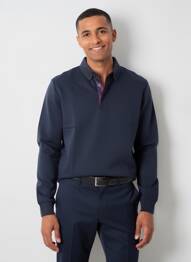 Sweat-shirt stretch manches longues bleu CAMBRIDGE homme
