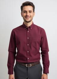 Chemise manches longues poches rouge CAMBRIDGE homme