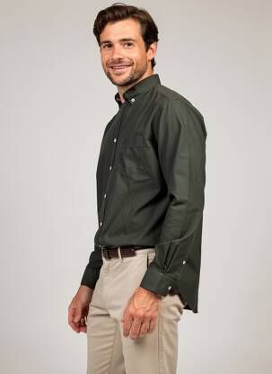 Chemise manches longues coupe cintrée vert CAMBRIDGE homme